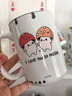 Coco + Bie - I Love You So Mush - Mushroom Mug, Cute Mushrooms, Cute Mug