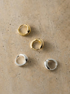 Moon Jewellery - Earrings - 925 Sterling Silver/Gold Plated - HOOPS