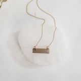 Rock Paper Pretty - Necklace - Grey Agate Bar Necklace - 2