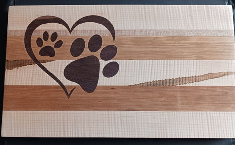 415 - Fat Boys Woodworking -  Cutting Board Dog Love inlay- Dundas - 1