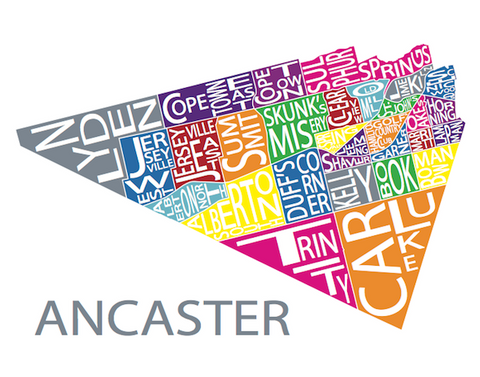 All Over the Map Studios - Map of Ancaster (Various Colours) - 1