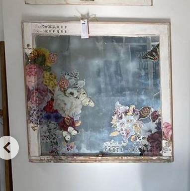 Cobblestone Market - Vintage Window Decor - Blurry mirror